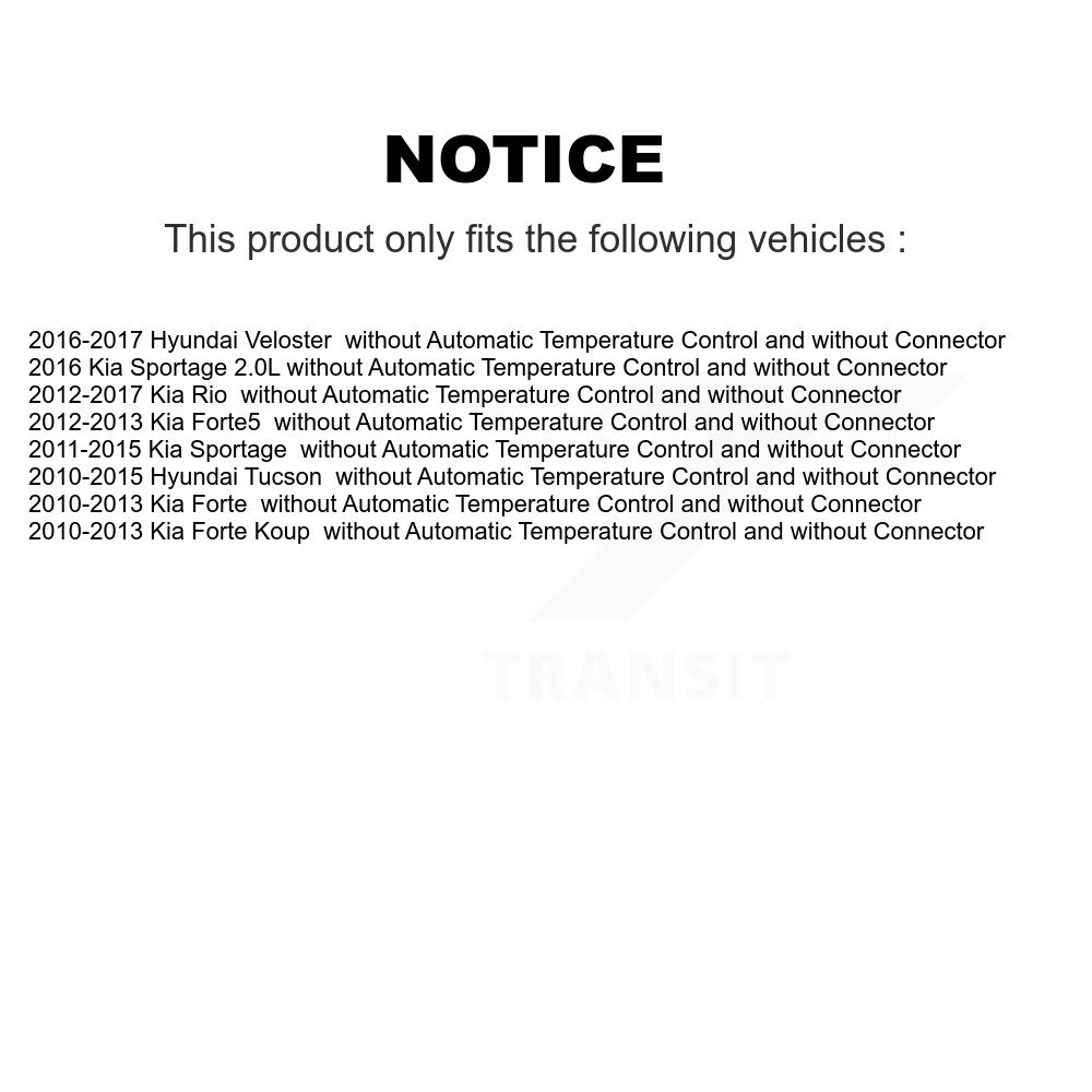 [N/A] Résistance de moteur de ventilateur pour Kia Hyundai Tucson Rio Sportage Forte Koup Forte5