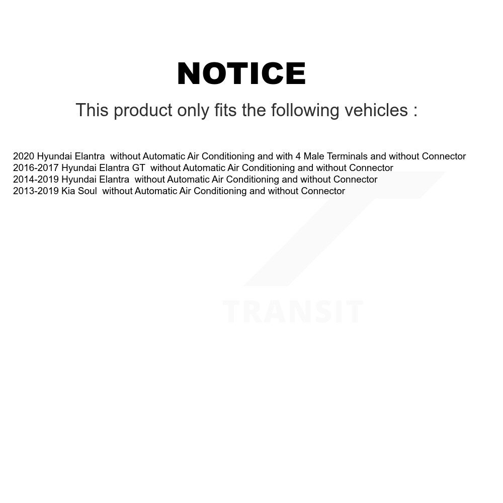 [N/A] Résistor de moteur pour Hyundai Elantra GT Kia Âme sans connecteur