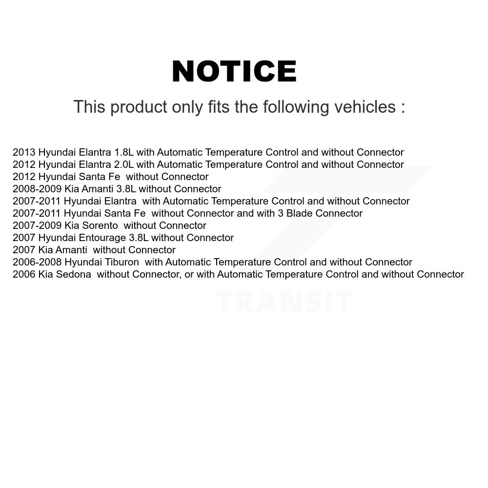 [N/A] Résistor de moteur pour Hyundai Elantra Santa Fe Tucson Kia Tiburon