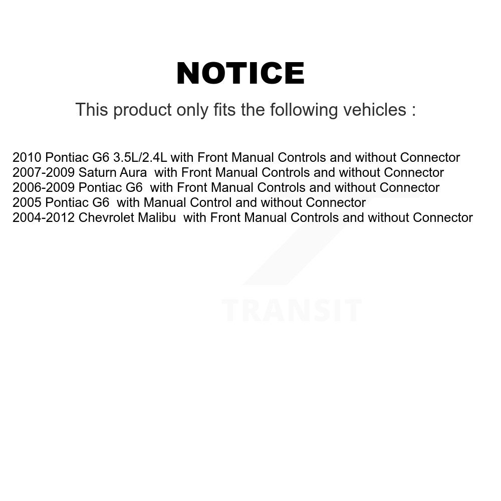 [N/A] Résistor de moteur pour Chevrolet Malibu Pontiac G6 Saturne Aura