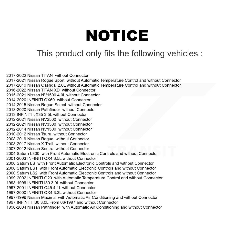 [N/A] Module de commande de moteur HVAC Blower pour Nissan Rogue Sport Pathfinder Sentra QX60