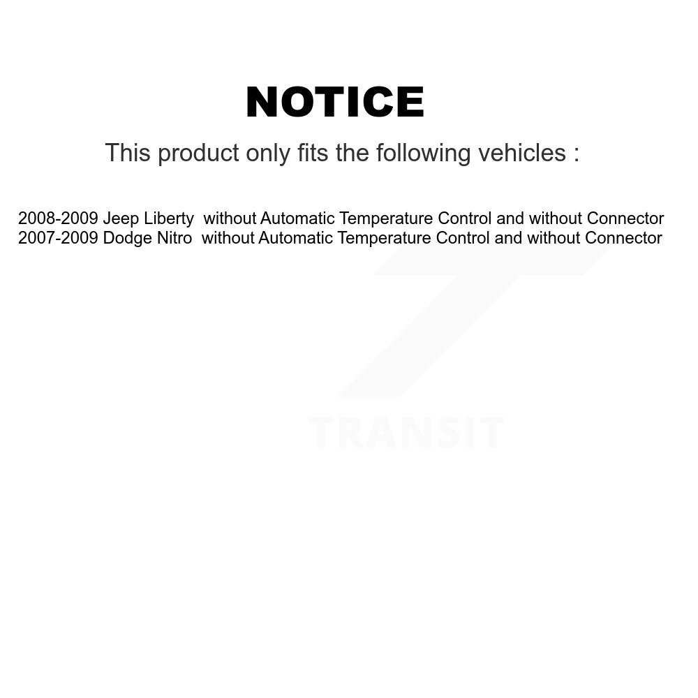 [N/A] Résistant moteur à souffleur CVC pour Dodge Nitro Jeep Liberty SEN-2BMR1011