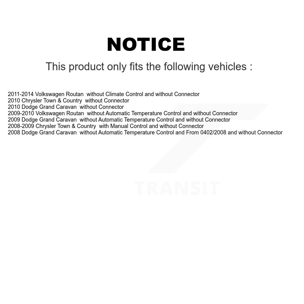[Front] Résistor de moteur avant HVAC Blower pour Dodge Grand Caravan Chrysler Ville et pays