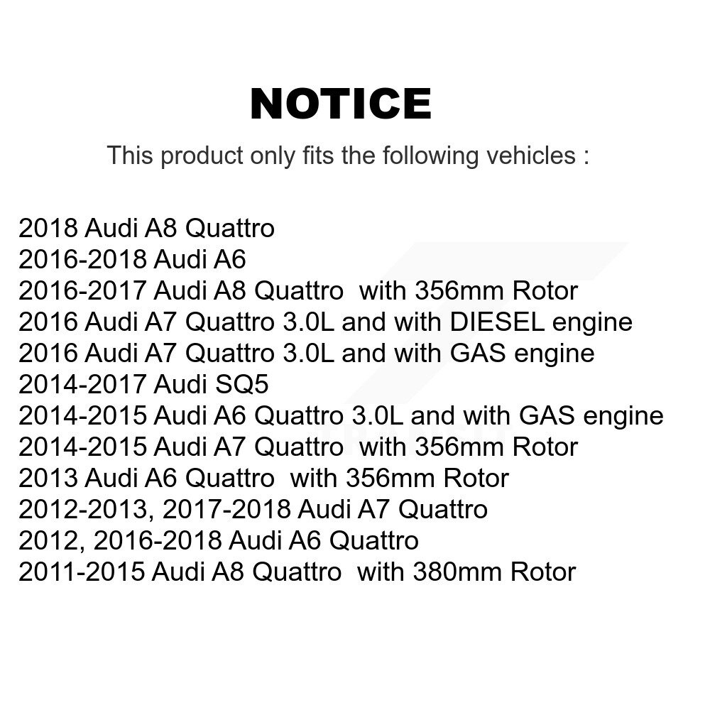 [Front] Plaquettes de frein avant Capteur d'usure pour Audi A6 Quattro A7 SQ5 A8 S7 S6 S8 SEN-2BWS0017