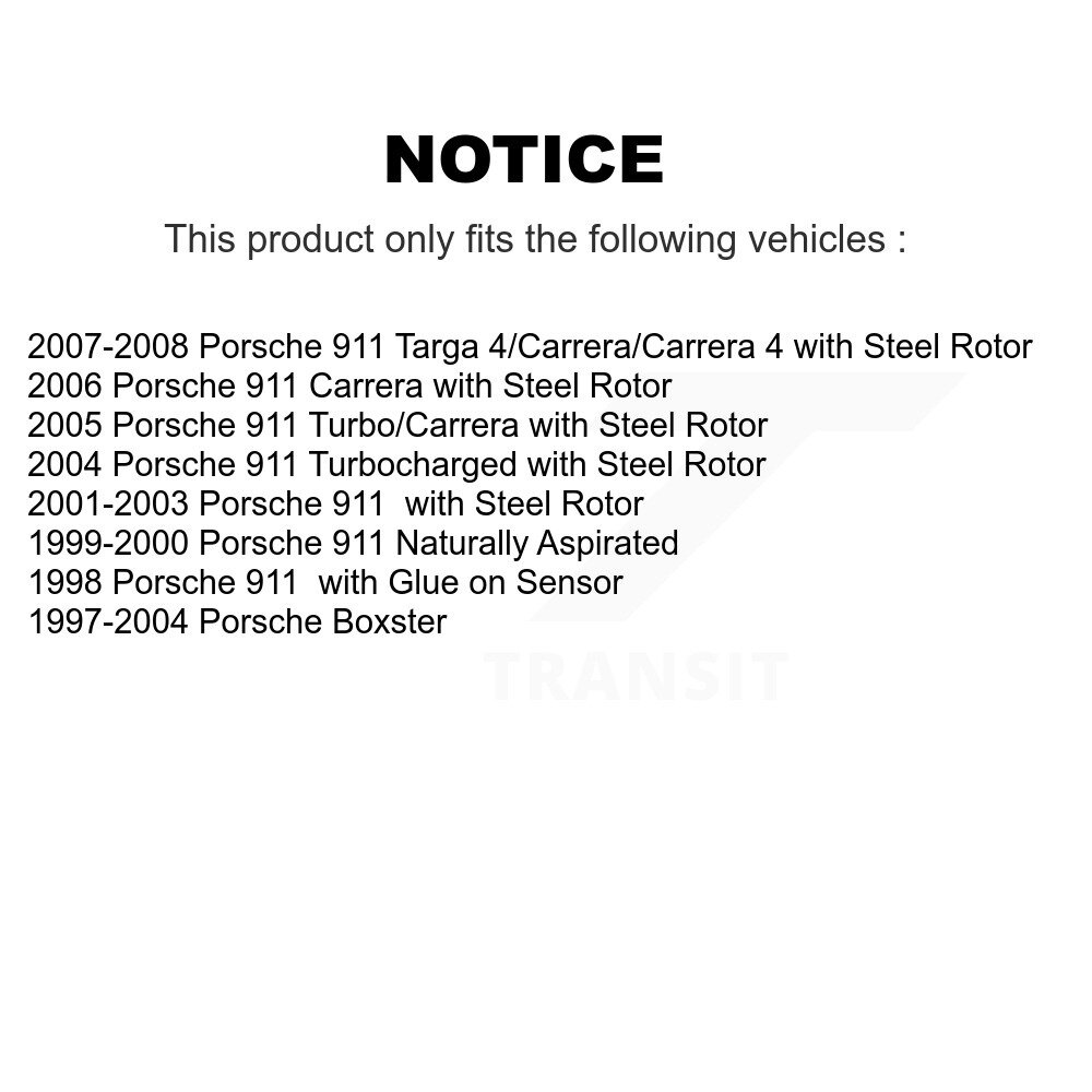 [Arrière] Plaquettes de frein Capteur d'usure pour Porsche 911 Boxster SEN-2BWS0099