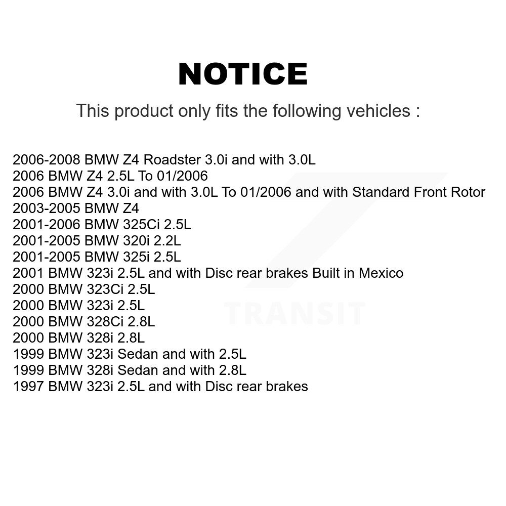 [Front] Plaquettes de frein avant Capteur d'usure pour BMW Z4 325i 325Ci 320i 323i 328i 323Ci 328Ci