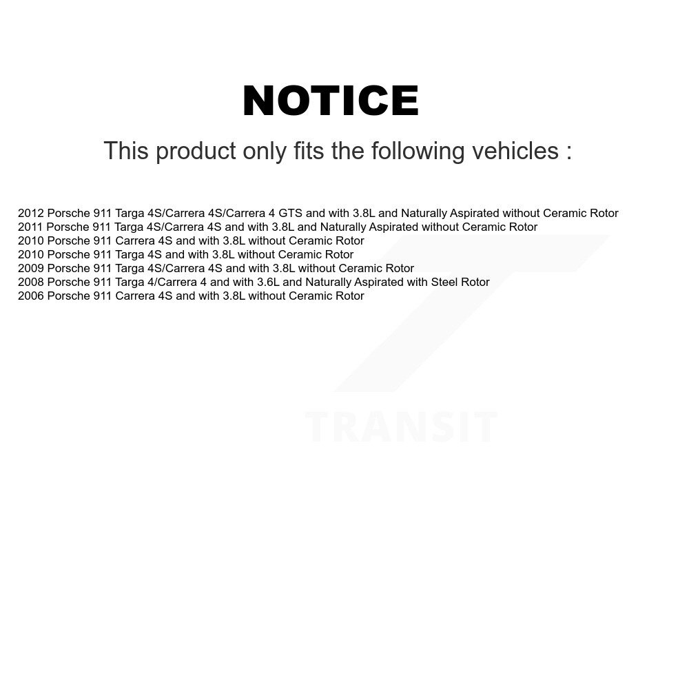 [Front] Plaquettes de frein avant Capteur d'usure pour Porsche 911 w o Rotors en céramique SEN-2BWS0214
