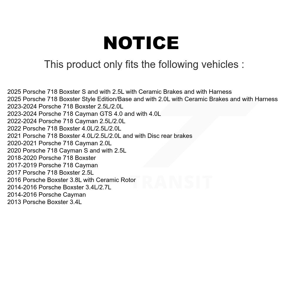 [Arrière] Plaquettes de frein arrière Capteur d'usure pour Porsche 718 Cayman Boxster SEN-2BWS0230