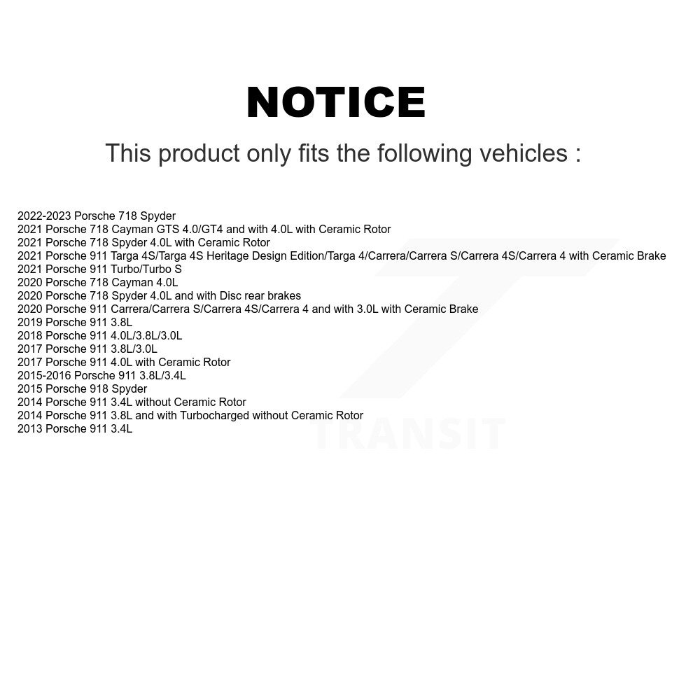 [Arrière] Plaquettes de frein Capteur d'usure pour Porsche 911 718 Cayman Spyder 918 SEN-2BWS0238