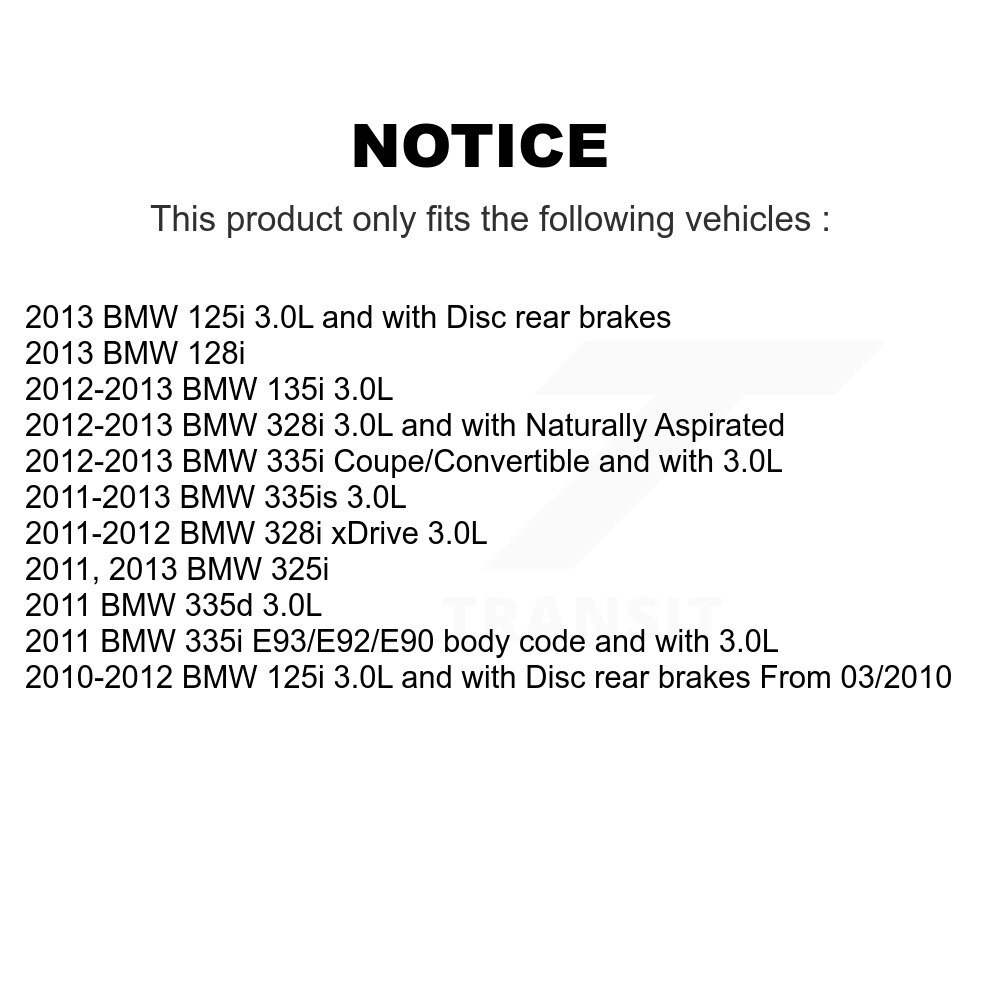 [Arrière] Plaquettes de frein arrière Capteur d'usure pour BMW 328i xDrive 335i 335i 135i 128i 335d 125i