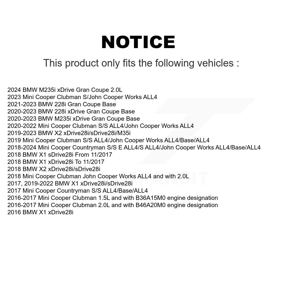 [Front] Plaquettes de frein avant Capteur d'usure pour BMW X1 Mini Cooper Countryman X2 Clubman 228i