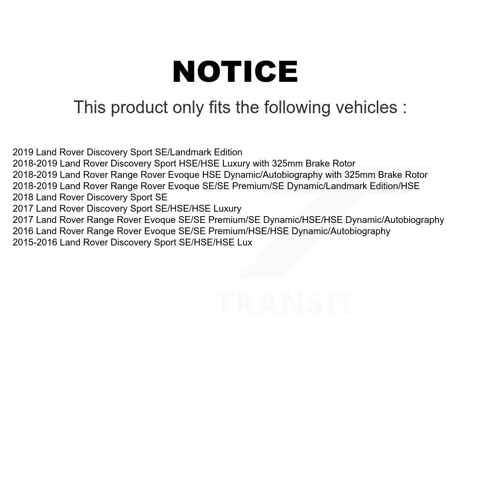 [Front] Plaquettes de frein avant Capteur d'usure pour Land Rover Discovery Sport Range Evoque
