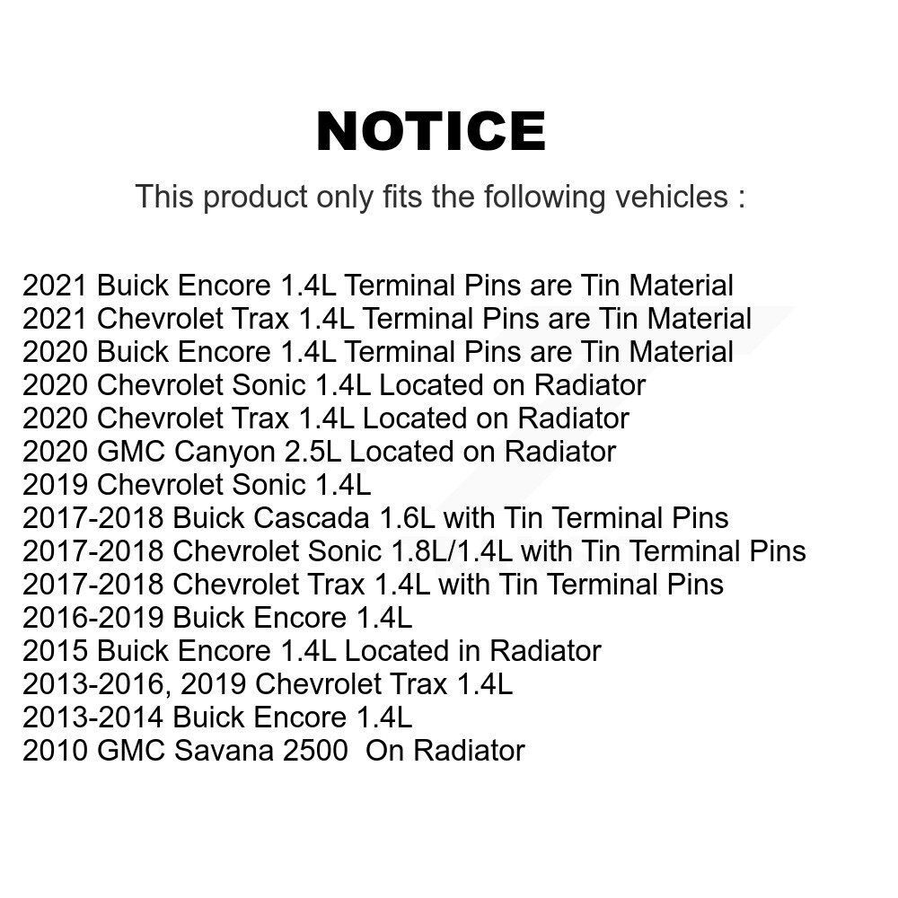 [N/A] Capteur de température du refroidisseur moteur pour Chevrolet Buick Encore Trax Sonic GMC 2500