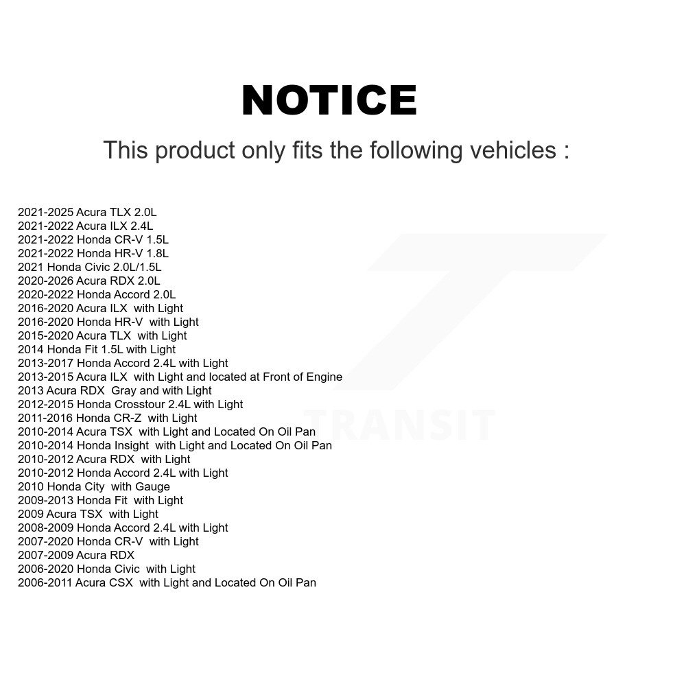 [N/A] Commutateur de pression d'huile moteur pour Honda Civic CR-V Accord Acura HR-V Fit TLX RDX