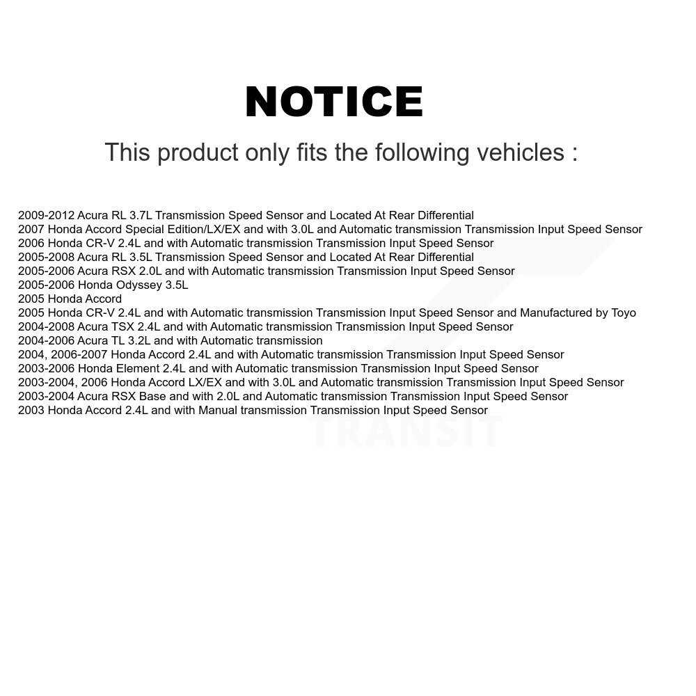 [N/A] Capteur de vitesse pour Honda Accord Acura CR-V Odyssey TSX TL Element RSX RL