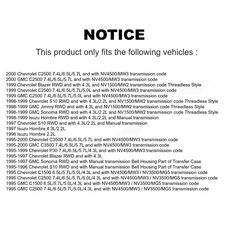 [N/A] Capteur de vitesse du véhicule pour Chevrolet GMC S10 C1500 C3500 Sonoma Blazer Jimmy C2500