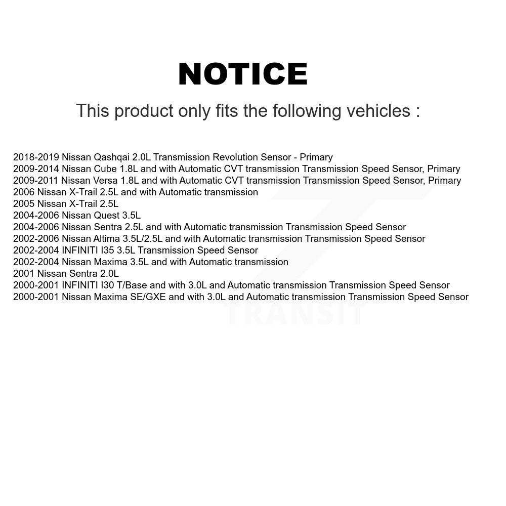 [N/A] Capteur de vitesse pour Nissan Qashqai Versa Altima X-Trail Sentra Cube Maxima Quest