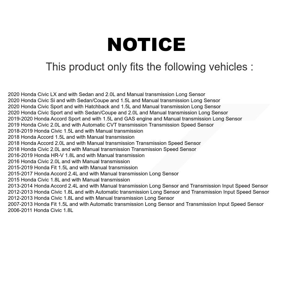 [N/A] Capteur de vitesse pour Honda Civic Accord Fit HR-V SEN-2VSS0073