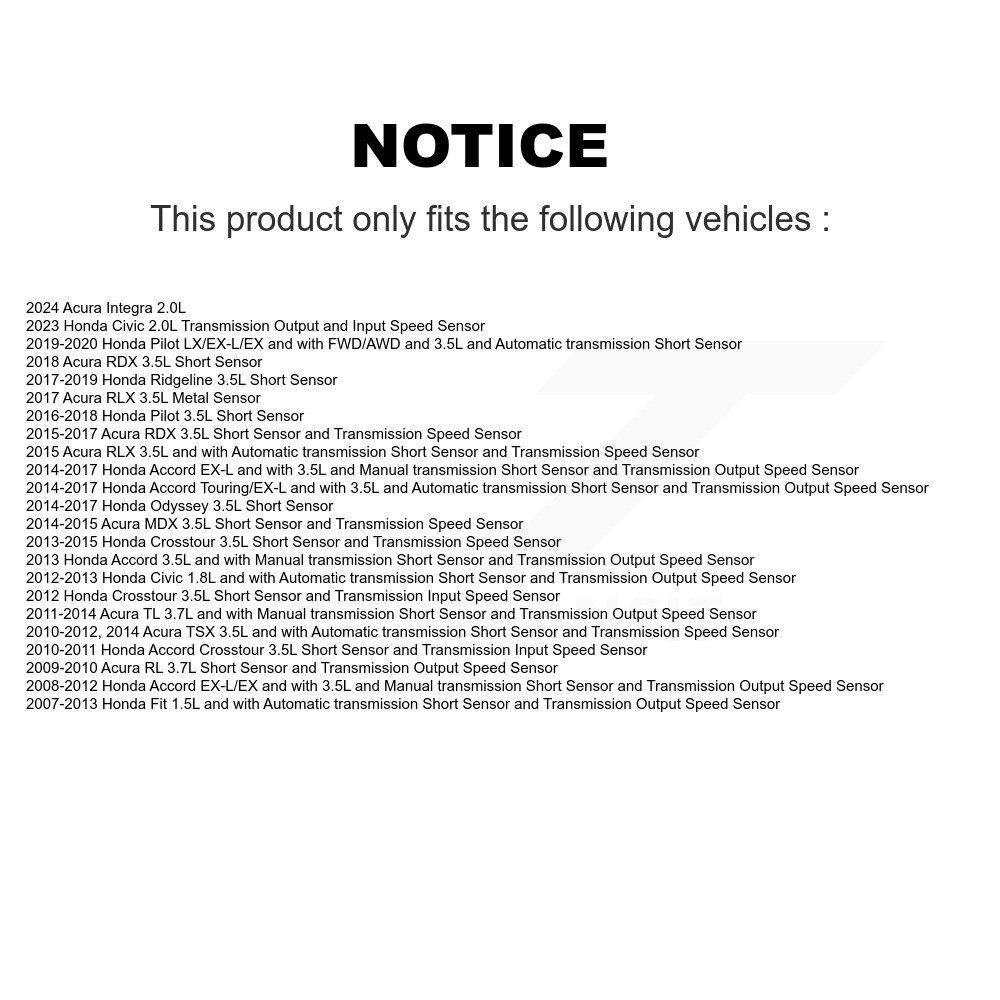 [N/A] Capteur de vitesse du véhicule pour Honda Civic Accord Fit Acura Odyssey Pilot RDX MDX TL