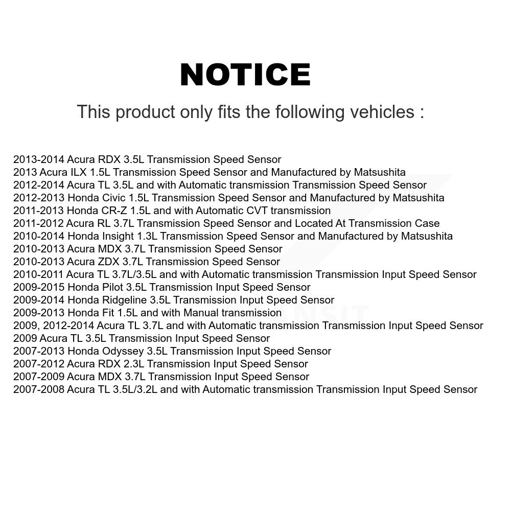 [N/A] Capteur de vitesse pour Honda Civic Acura Odyssey Pilot Fit MDX RDX TL Ridgeline ILX RL
