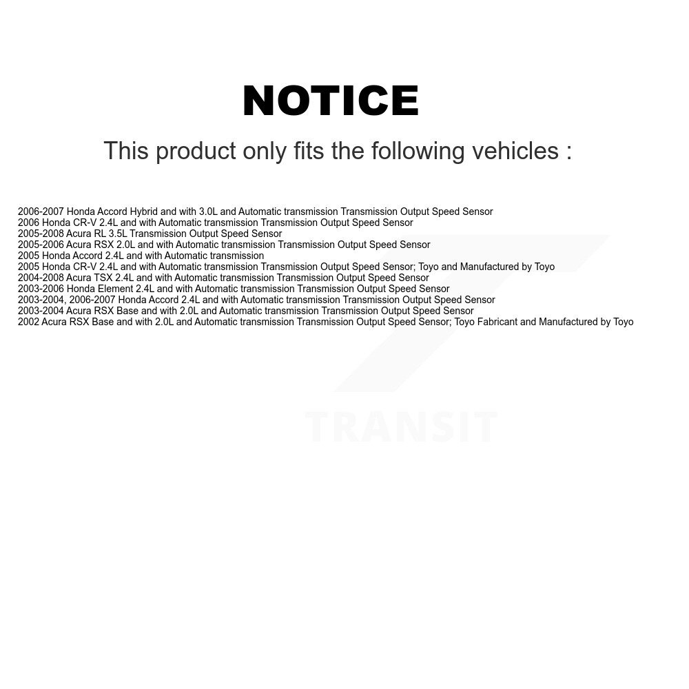 [N/A] Capteur de vitesse du véhicule pour Honda Accord CR-V Acura TSX RSX Element RL SEN-2VSS0088