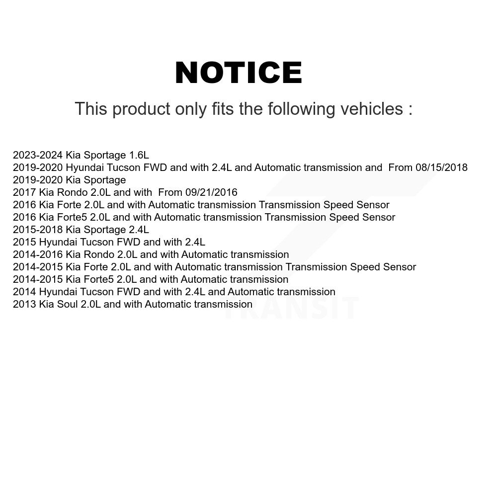 [N/A] Capteur de vitesse du véhicule pour Hyundai Tucson Kia Forte Rondo Soul Forte5 SEN-2VSS0200