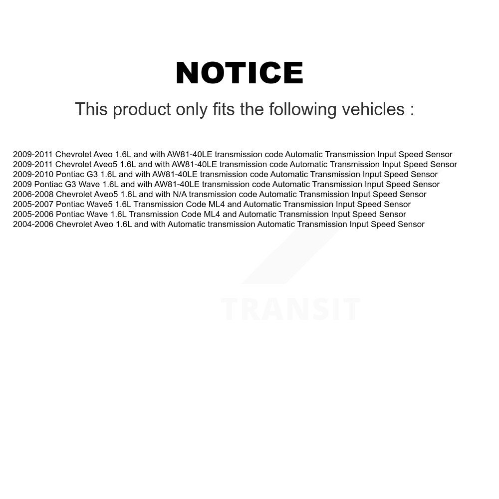 [N/A] Capteur de vitesse du véhicule pour Chevrolet Pontiac Aveo5 Aveo Wave G3 Wave5 SEN-2VSS0236