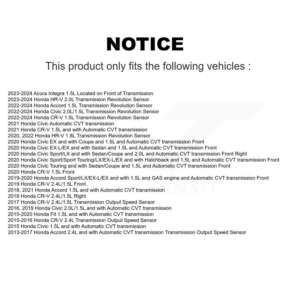 [N/A] Capteur de vitesse du véhicule pour Honda CR-V Civic Accord HR-V SEN-2VSS0523