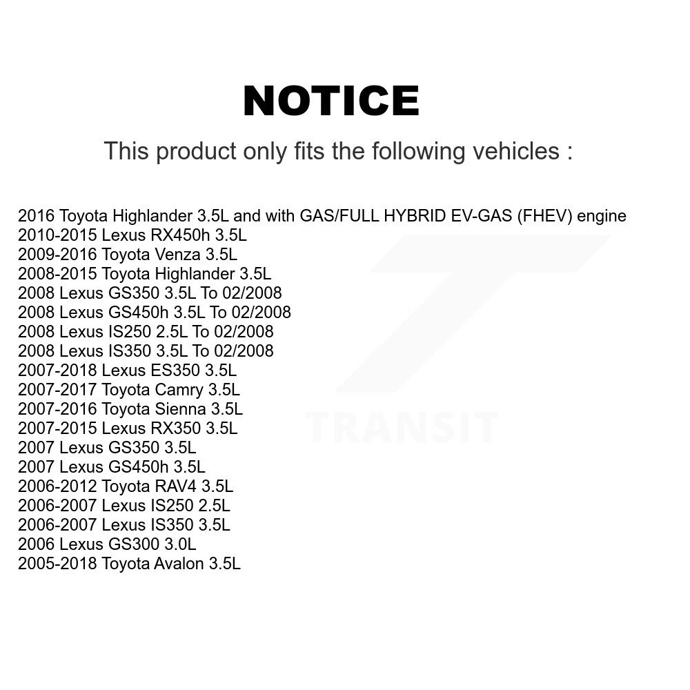 [Droit] Moment de la vanne variable du moteur (VVT) pour Toyota Camry RAV4 Lexus Sienna Highlander
