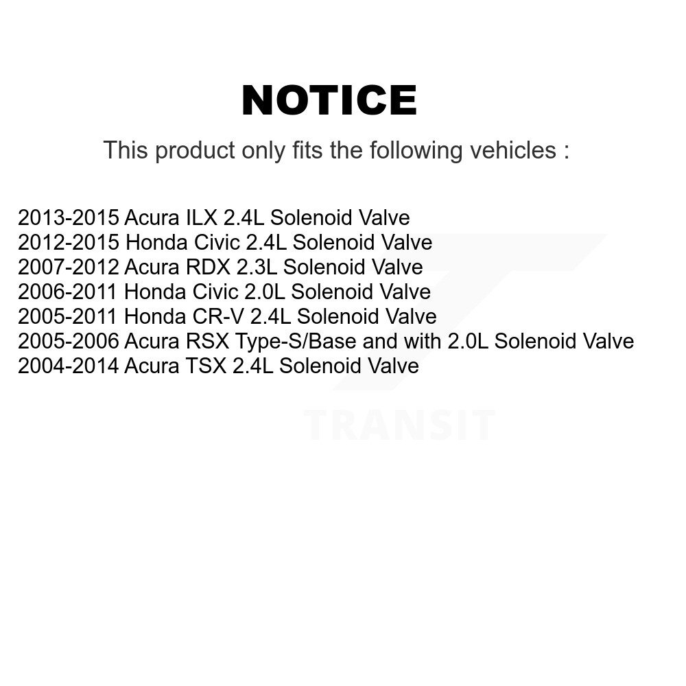[N/A] Solénoïde de calage variable du moteur (VVT) pour Honda Civic CR-V Acura TSX RDX