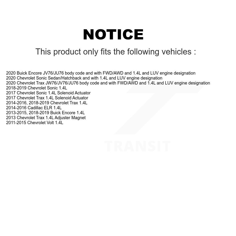 [N/A] Moment de la valve variable (VVT) pour Chevrolet Buick Encore Trax Volt Sonic