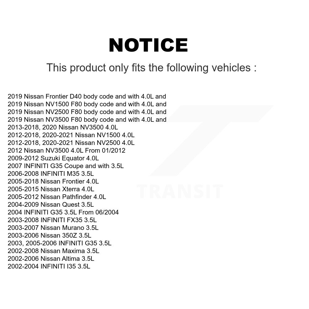 [Droit] Solénoïde de distribution variable (VVT) pour Nissan Frontier INFINITI Altima