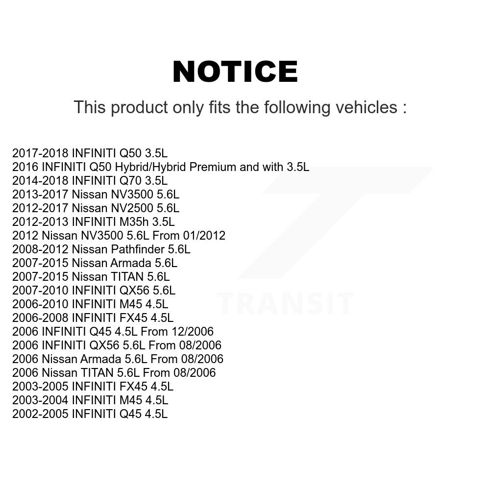 [Gauche] Solénoïde de calage variable du moteur (VVT) pour le Pathfinder de Nissan TITAN INFINITI