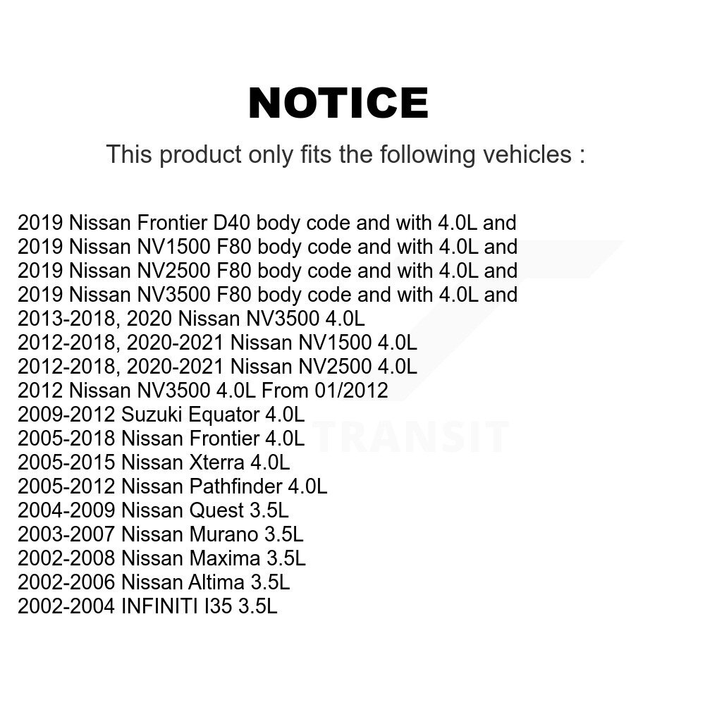 [Gauche] Solénoïde de réglage variable de la vanne moteur (VVT) pour Nissan Frontier Altima Xterra