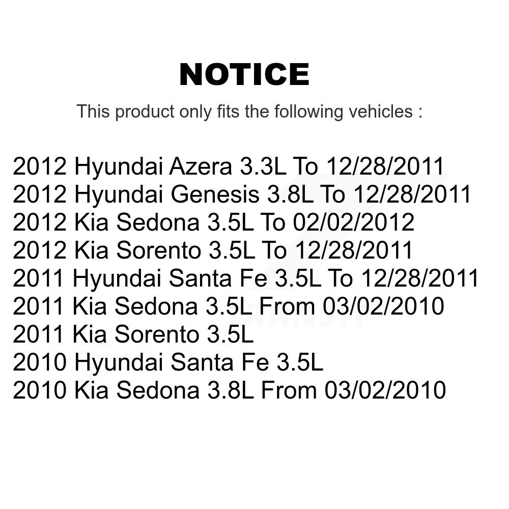 [Admission (gauche)] Solénoïde de calage variable (VVT) du moteur pour Hyundai Kia Santa Fe Sorento