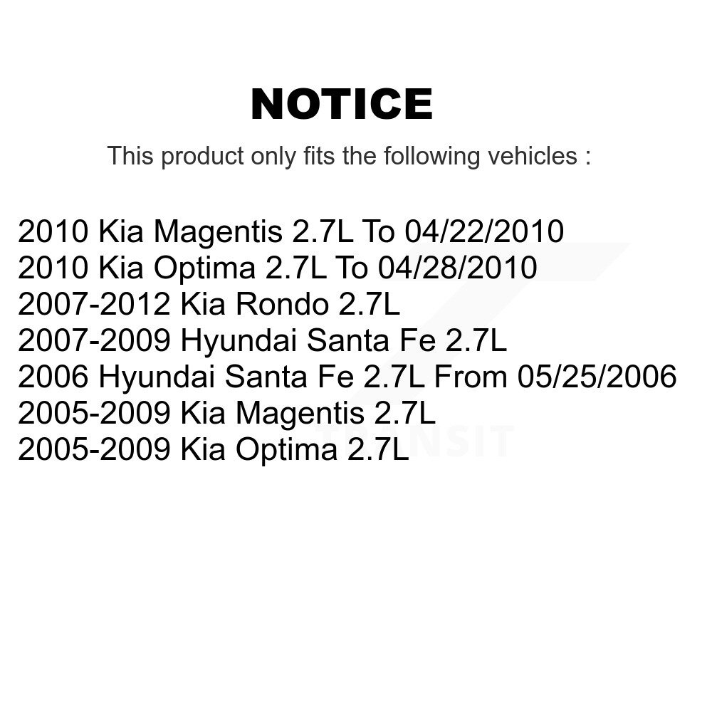 [Gauche] Solénoïde de calage variable du moteur gauche (VVT) pour Hyundai Santa Fe Kia Rondo