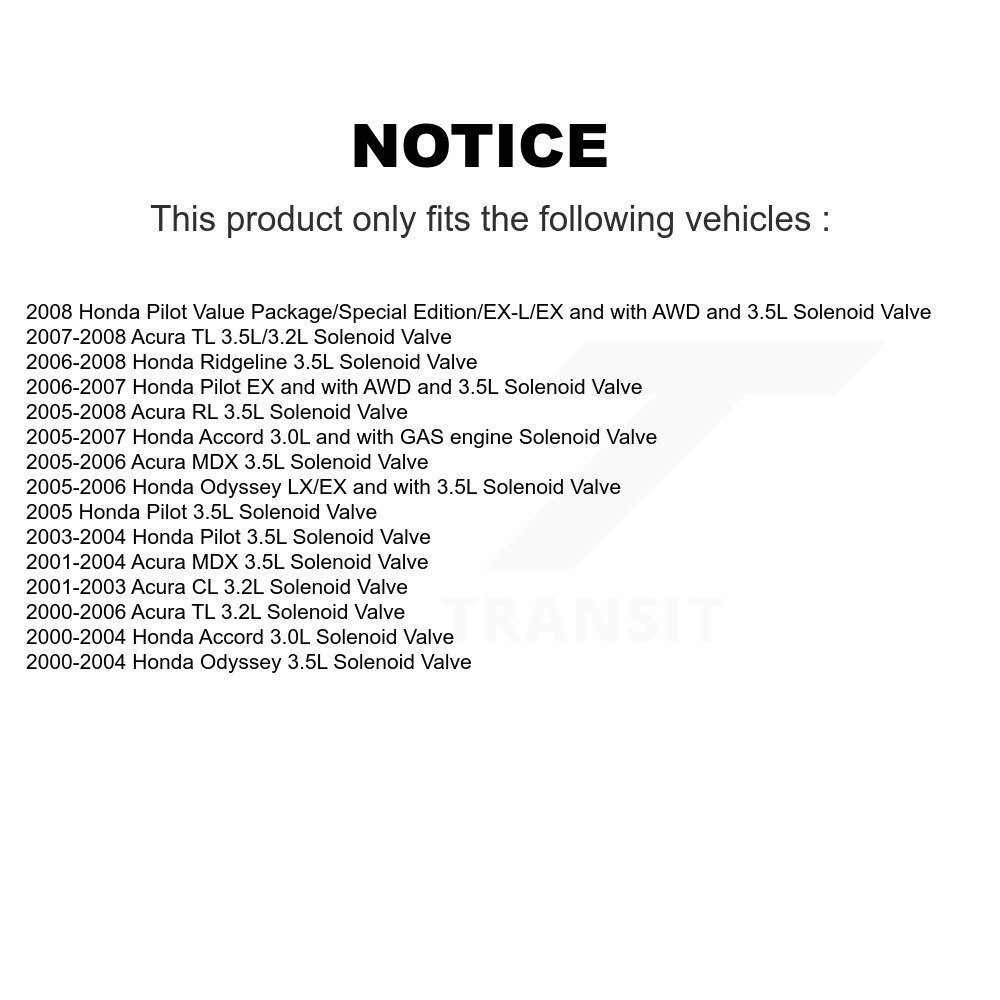 [N/A] Moteur Variable Valve Timing (VVT) Solénoïde pour Honda Accord Acura Odyssey Pilot