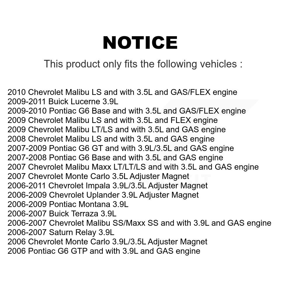 [N/A] Moment de la vanne variable du moteur (VVT) pour Chevrolet Impala Pontiac Malibu Montana