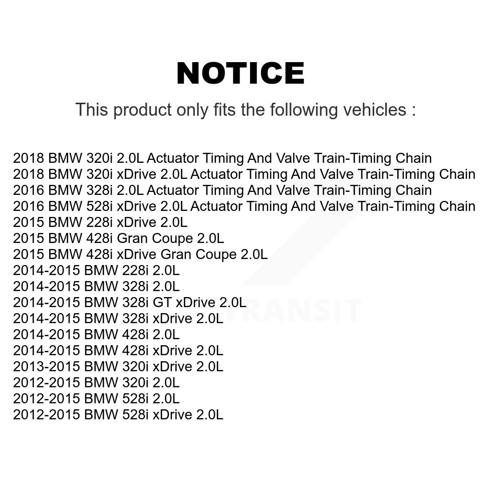[N/A] Moment de la vanne variable du moteur (VVT) pour BMW 328i xDrive 320i 528i 428i Grande Coupe