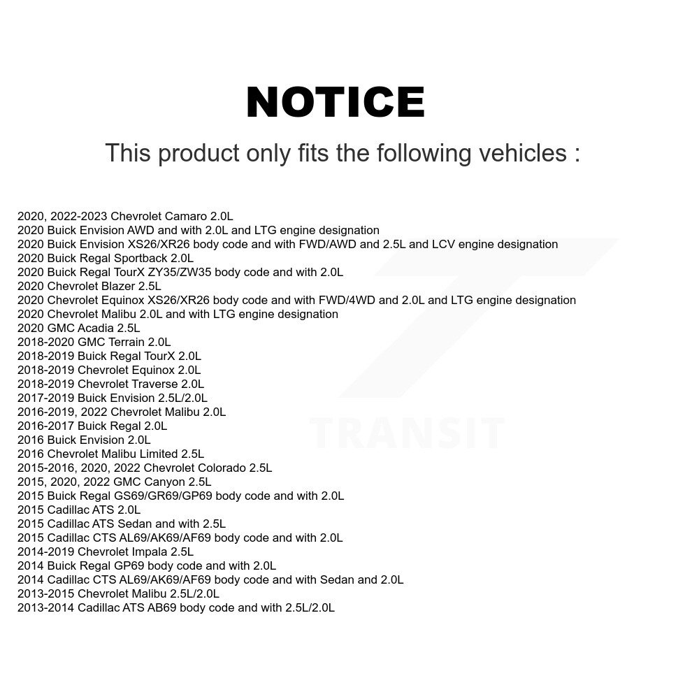 [Prise en charge] Solénoïde de réglage de la vanne variable (VVT) pour Chevrolet Equinox Malibu
