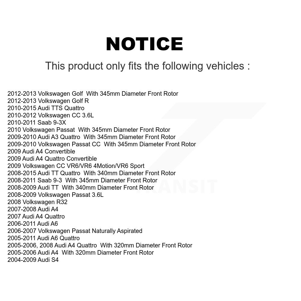 [Front] Semi-métalliques avant Plaquettes de frein pour Volkswagen Audi Golf A4 Quattro Passat R