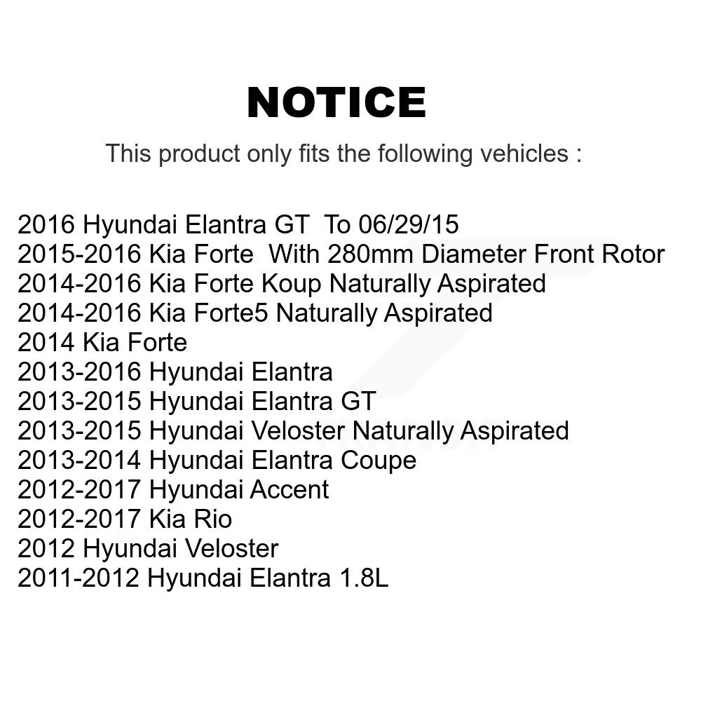 [Front] Semi-métalliques avant Plaquettes de frein pour Hyundai Elantra Accent Kia Rio GT Forte