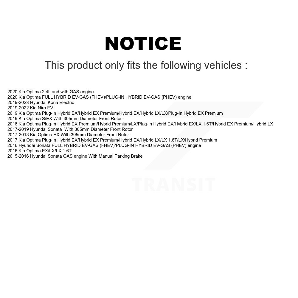 [Front] Semi-métalliques avant Plaquettes de frein pour Hyundai Sonata Kona Electric Kia Optima