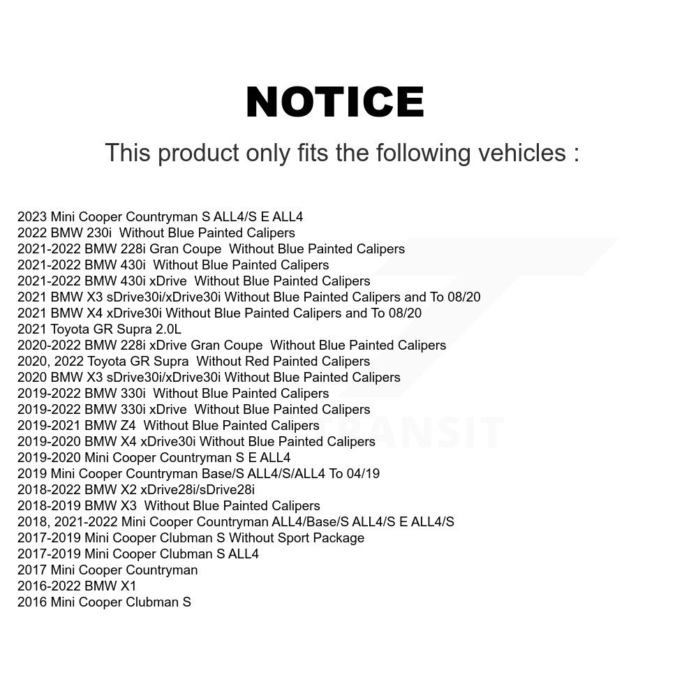 [Front] Semi-métalliques avant Plaquettes de frein pour BMW X3 X1 Mini Cooper Countryman X2 330i