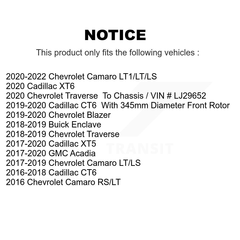 [Arrière] Semi-métalliques arrière Plaquettes de frein pour Chevrolet Cadillac XT5 Traverse GMC Buick