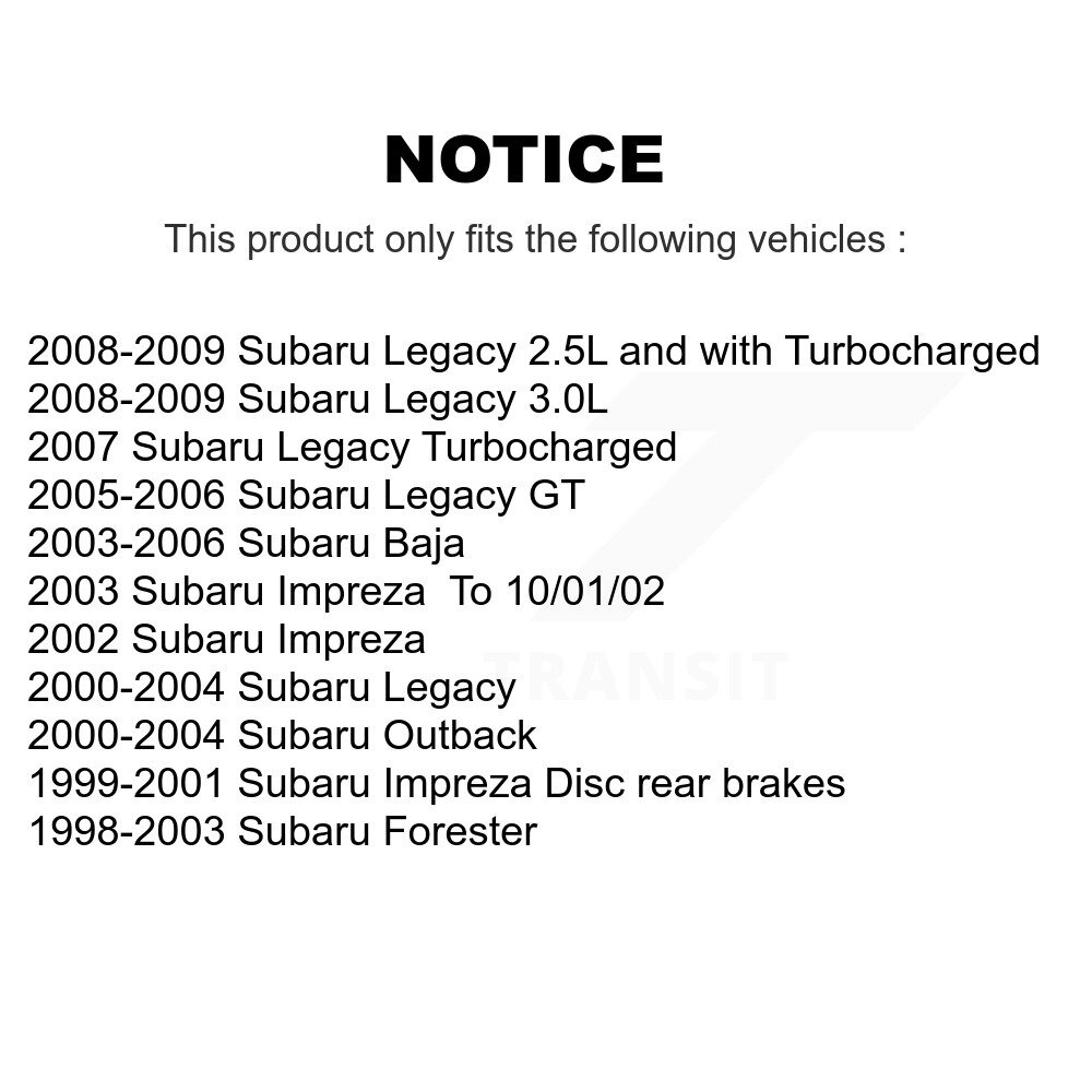 [Arrière] Semi-métalliques arrière Plaquettes de frein disque pour la forêt de Subaru