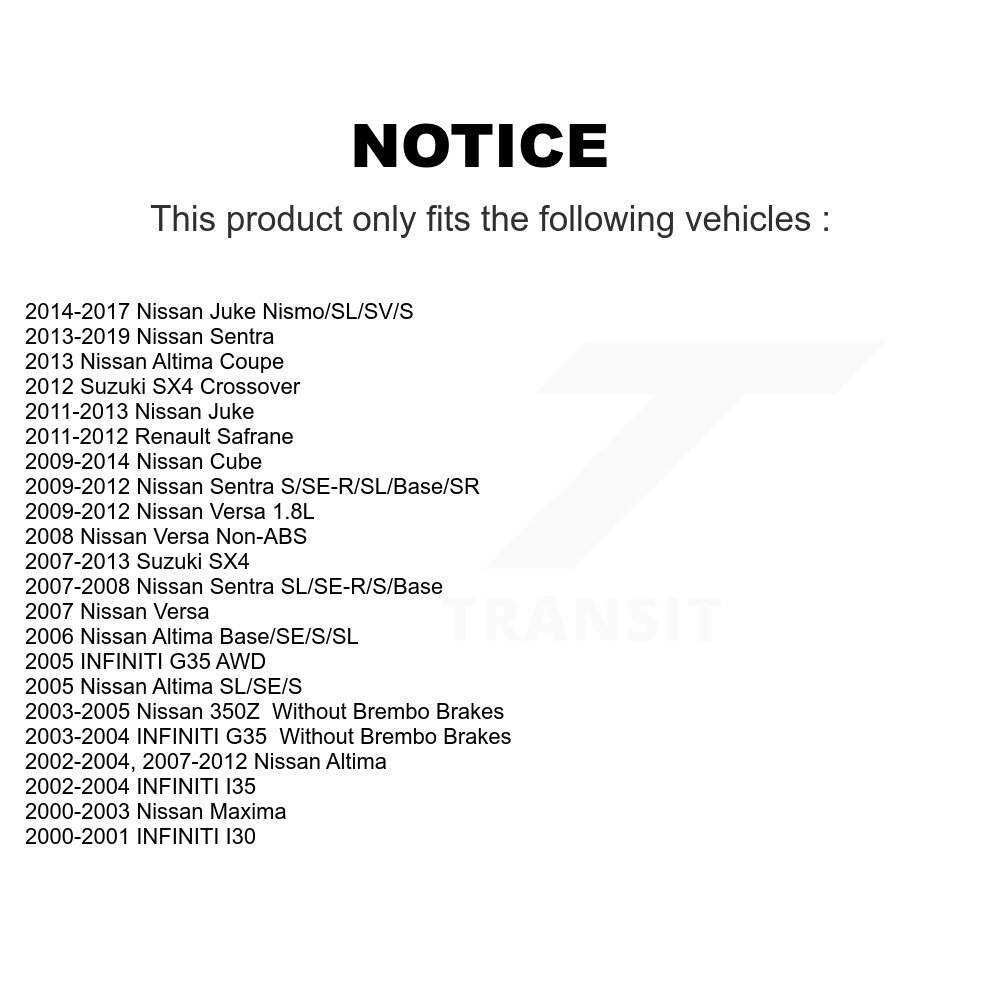 [Front] Semi-métalliques avant Plaquettes de frein pour Nissan Sentra Altima Versa Juke Suzuki