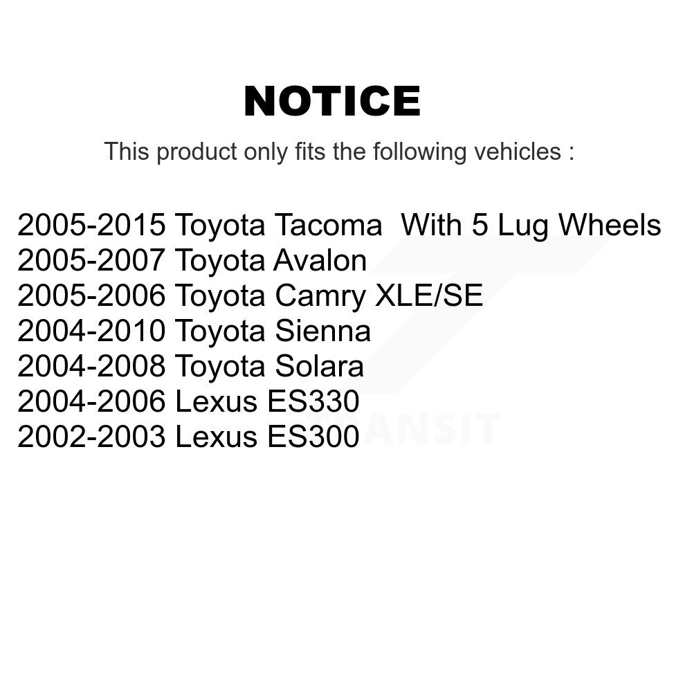 [Front] Semi-métalliques avant Plaquettes de frein à disque pour Toyota Tacoma Sienna Camry Lexus Solara