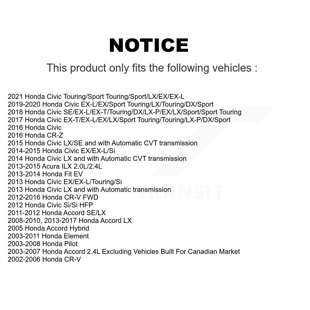 [Front] Semi-métalliques avant Plaquettes de frein pour Honda Civic CR-V Accord Pilot Fit Acura
