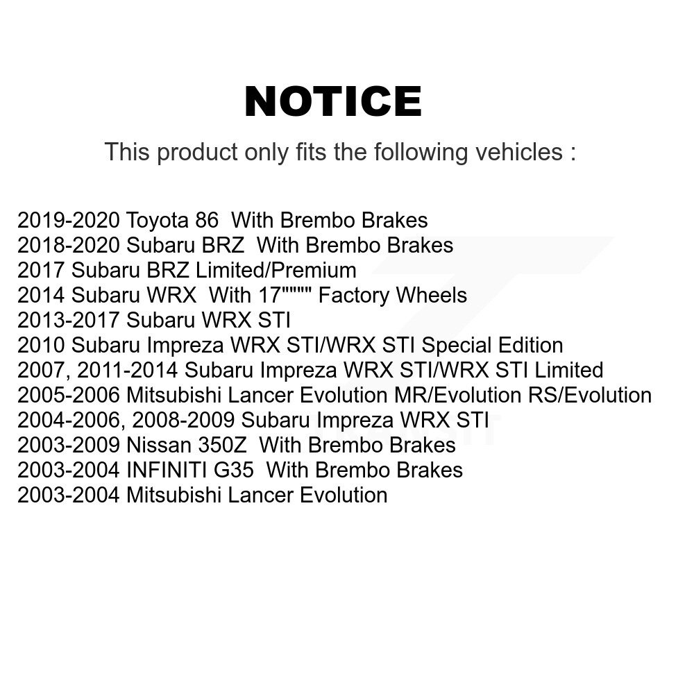 [Arrière] Semi-métalliques arrière Plaquettes de frein pour Subaru Impreza Nissan 350Z INFINITI G35